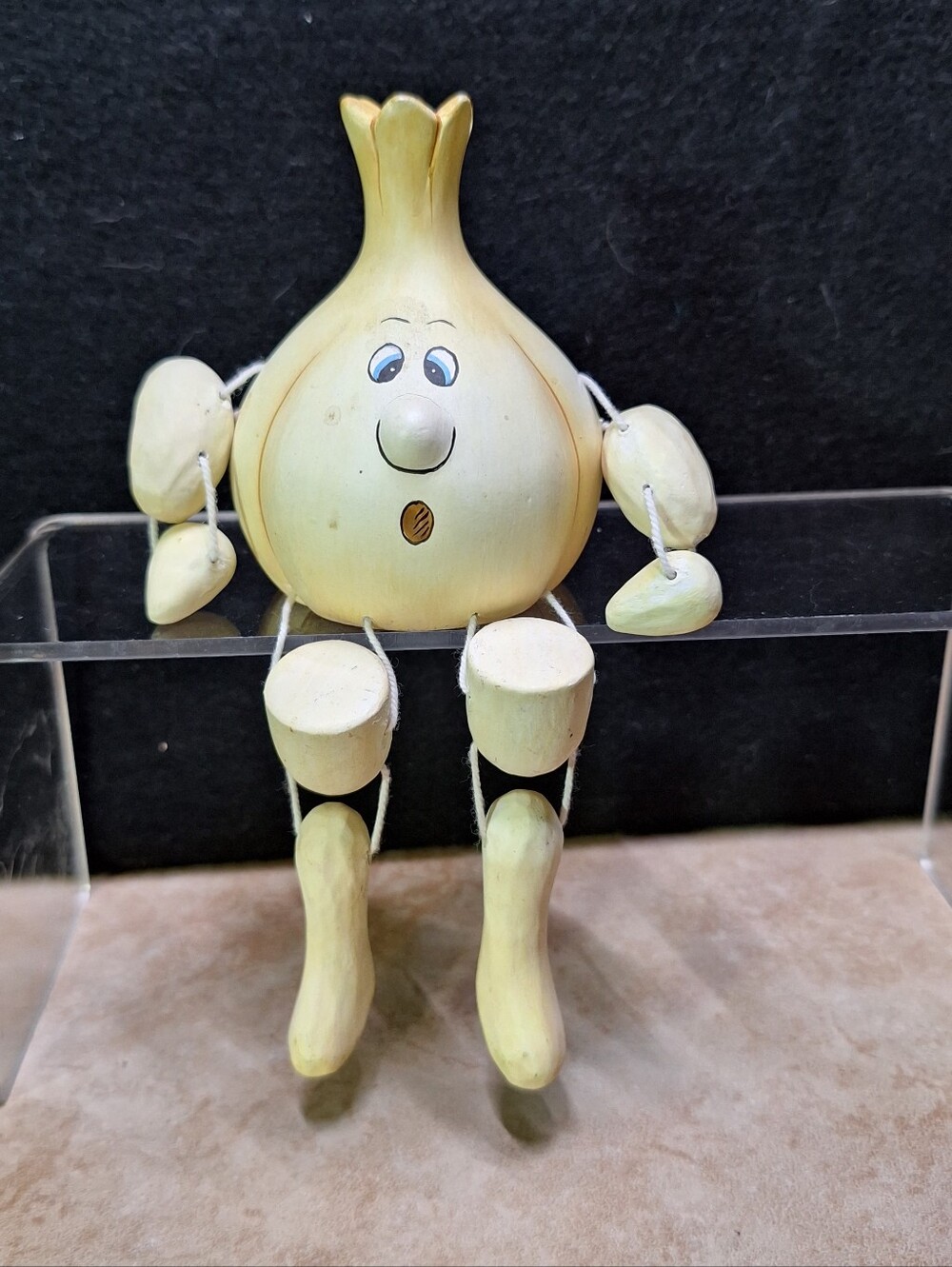 Woodkins By Linda Handpainted Handcrafted Anthropomorphic Garlic